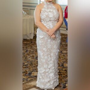 Bronx and Banco White Floral Midi Dress